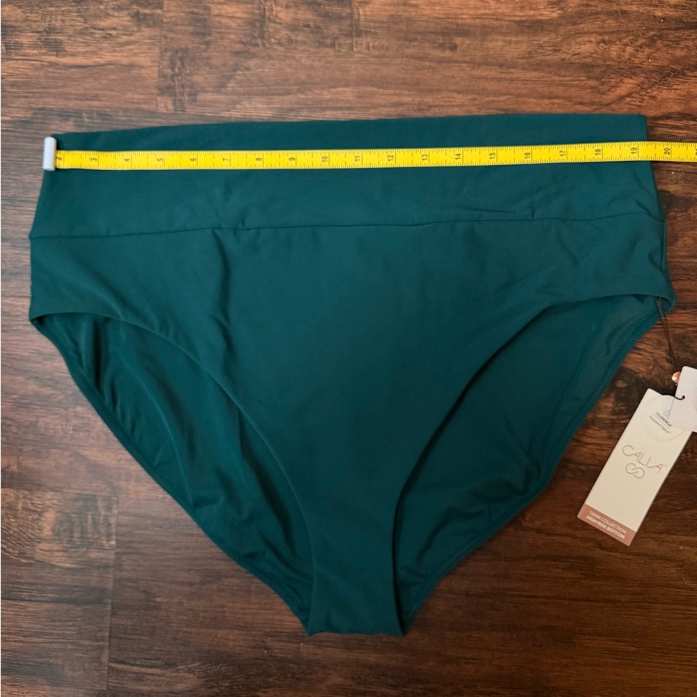 CALIA Wide Banded High Rise High Leg Swim Bottoms Sea Green Sz XXL NWT - Picture 9 of 11
